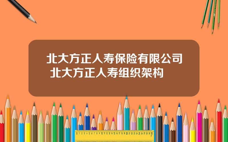 北大方正人寿保险有限公司 北大方正人寿组织架构